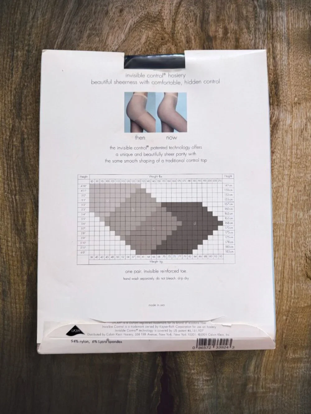 Vintage Calvin Klein Invisible Control Opaque 40 Denier Black Tights Size D NOS